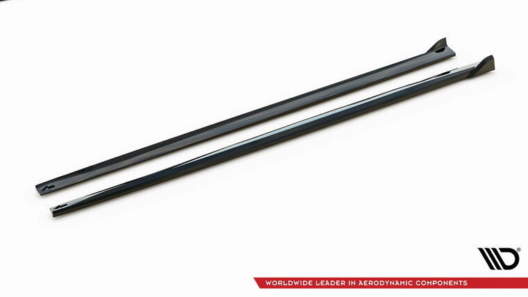 Side skirt aanzet versie 2 glanzend zwart passend voor BMW 4 serie F32 en F33 met M pakket Maxton Design