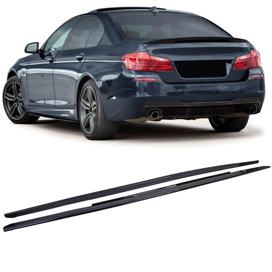 BLACK FRIDAY Performance look aanzet sideskirts glanzend zwart passend voor BMW 5 serie F10 en F11