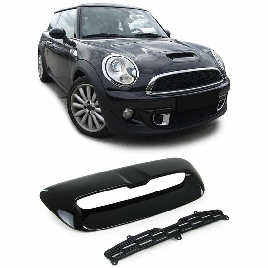 Airscoop hoogglans zwart passend voor Mini R55, R56 en R57 Cooper S