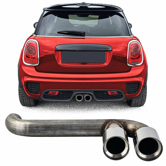 Uitlaat JCW ombouw passend voor Mini One en Mini Cooper F56 en F57 model 2014 - 2020