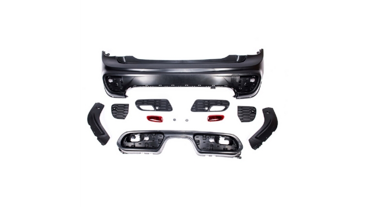 Sportlook achter bumper passend voor Mini F56 3 deurs en F57 cabrio model 2013 - 2020