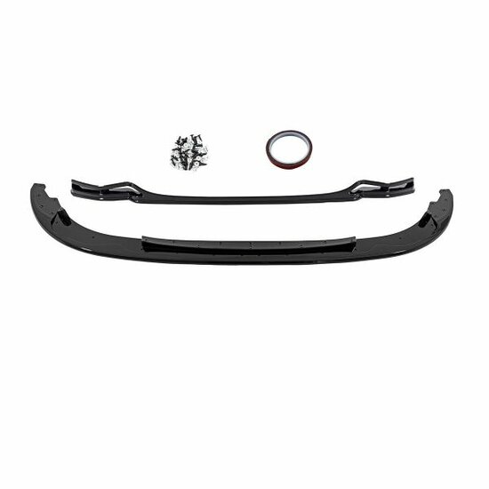 Frontlip glanzend zwart passend voor BMW 3 serie E92 en E93 model 2006 - 2010 met M pakket voorbumper