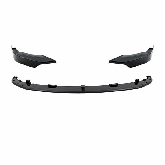 Frontlip glanzend zwart passend voor BMW 3 serie E92 LCI en E93 LCI model 2010 - 2013 met M pakket voorbumper