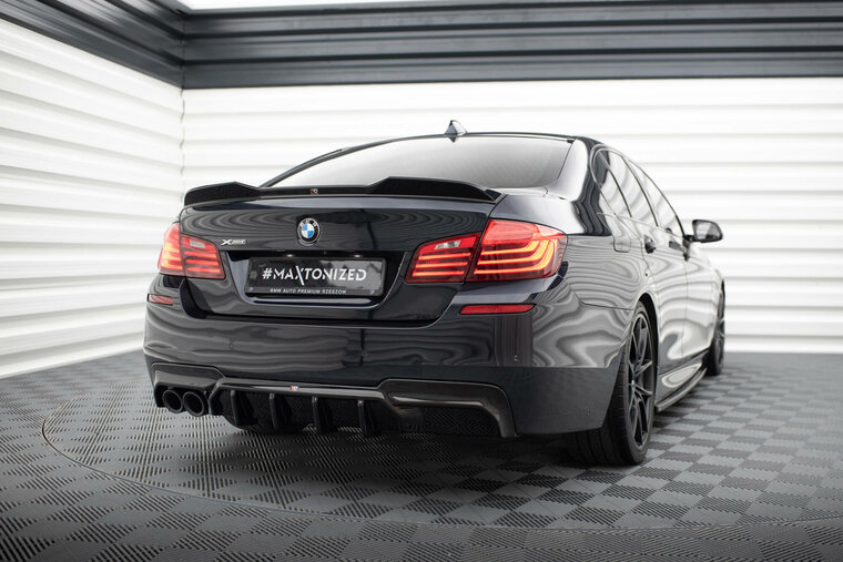 Diffuser glanzend zwart passend voor BMW 5 serie F10 en F11 met uitlaat links Maxton Design 