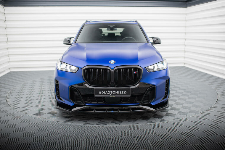 Front splitter glanzend zwart versie 2 passend voor BMW X5 G05 LCI Maxton Design