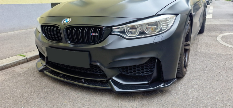 OneWay front spoiler glanzend zwart passend voor BMW M3 F80, M4 F82 en M4 F83