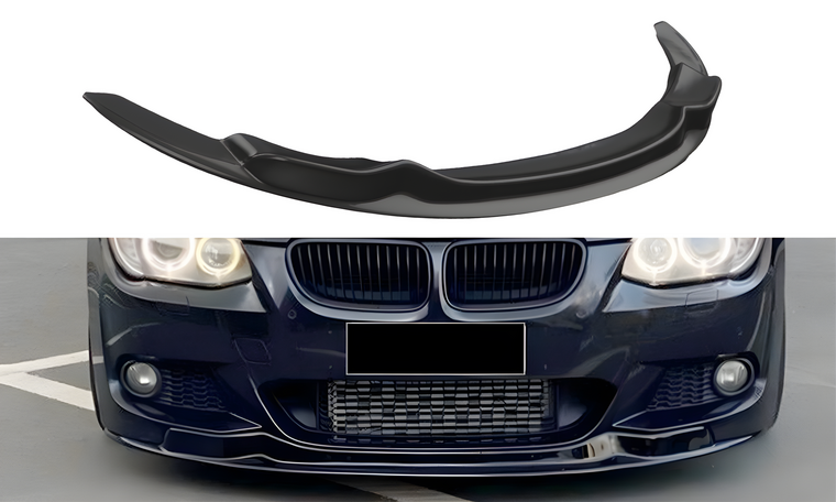 OneWay front spoiler glanzend zwart passend voor BMW 3 serie E92 LCI en E93 LCI met M pakket voorbumper model 2010 - 2013