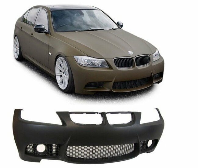 BLACK FRIDAY EVO look voorbumper passend voor BMW 3 serie E90 en E91 EVO model 2005 - 2008 met parkeersensoren