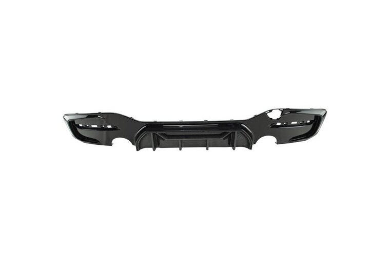 Diffuser competition carbon look passend voor BMW 1 serie F20 LCI en F21 LCI met M pakket achterbumper 