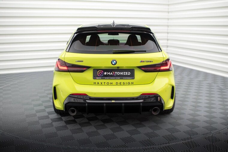 Diffuser glanzend zwart passend voor BMW 1 serie F40 met M pakket achterbumper model 2019 - 2024 Maxton Design