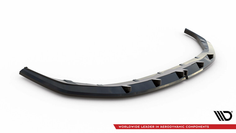 Glanzend zwarte frontspoiler versie 1 passend voor BMW 1 serie F70 met M pakket voorbumper Maxton Design