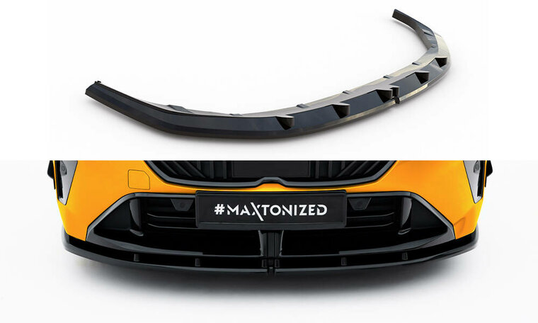 Glanzend zwarte frontspoiler versie 1 passend voor BMW 1 serie F70 met M pakket voorbumper Maxton Design