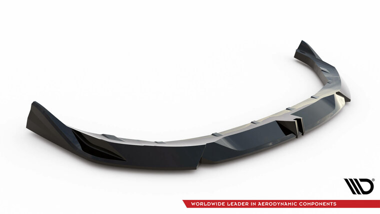 Glanzend zwarte frontspoiler versie 2 passend voor BMW 1 serie F70 met M pakket voorbumper Maxton Design