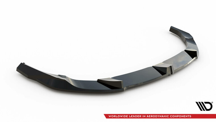 Glanzend zwarte frontspoiler versie 3 passend voor BMW 1 serie F70 met M pakket voorbumper Maxton Design