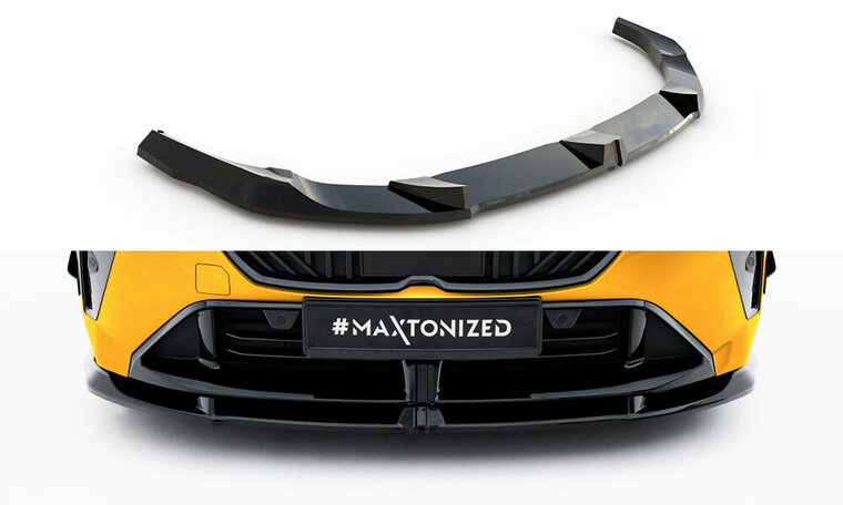 Glanzend zwarte frontspoiler versie 3 passend voor BMW 1 serie F70 met M pakket voorbumper Maxton Design