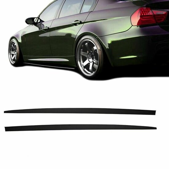 Mat zwarte sideskirt aanzets passend voor BMW 3 serie E90 en E91 M pakket sideskirts