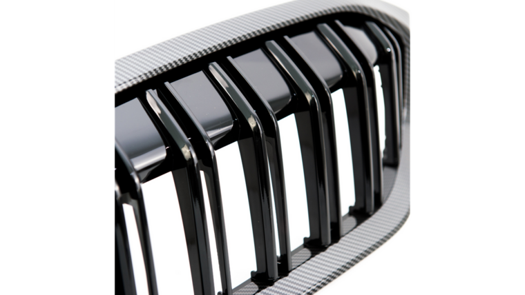 Grill dubbelspijls carbon look passend voor BMW 5 serie G30 LCI G31 LCI