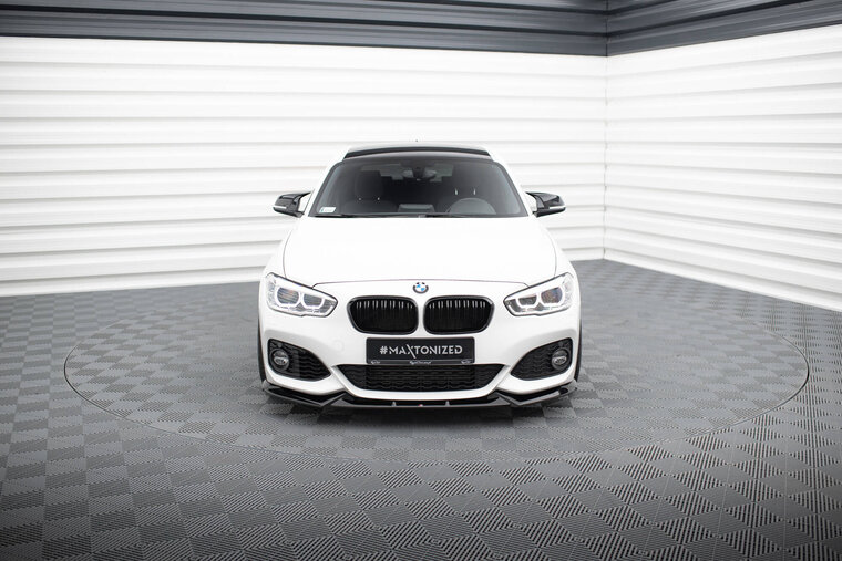 Frontspoiler CSL look versie 5 glanzend zwart passend voor BMW 1 serie F20LCI en F21LCI met M pakket voorbumper Maxton Design
