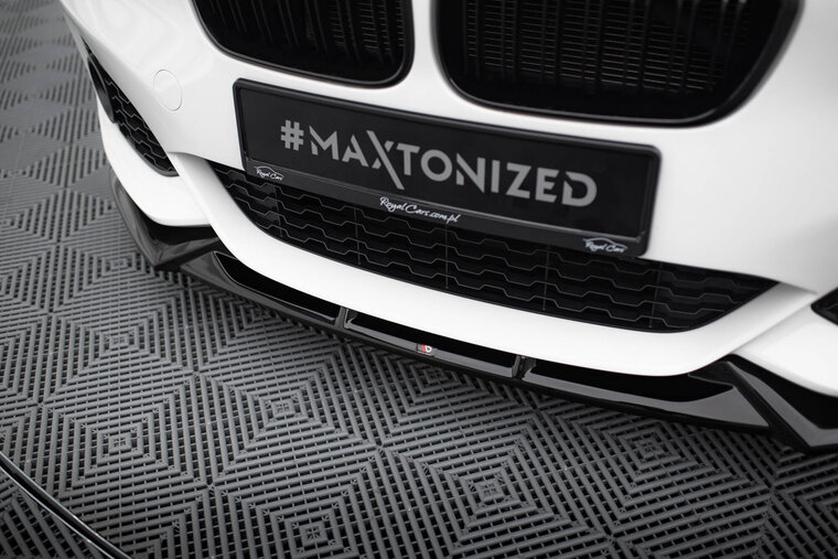 Frontspoiler CSL look versie 5 glanzend zwart passend voor BMW 1 serie F20LCI en F21LCI met M pakket voorbumper Maxton Design