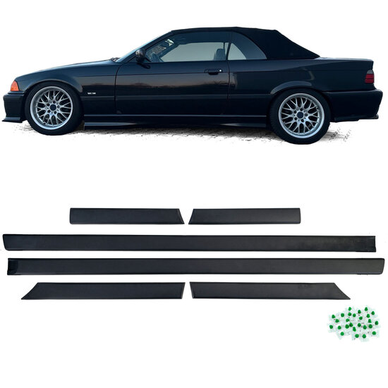 Brede stootlijsten passend voor BMW 3 serie E36 coupe en cabrio