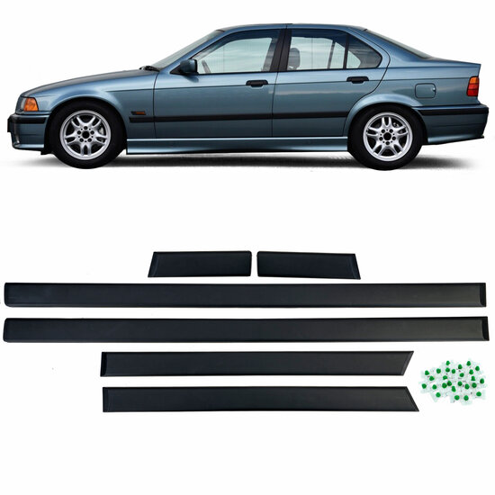 Brede stootlijsten passend voor BMW 3 serie E36 sedan en touring