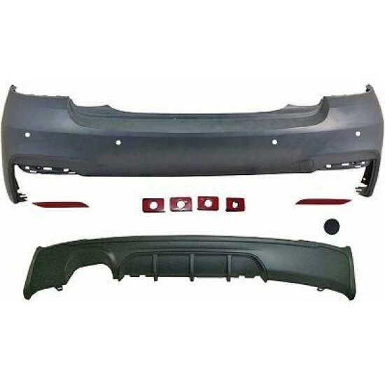 Performance look achterbumper passend voor BMW 2 serie F22 en F23 met parkeersensoren