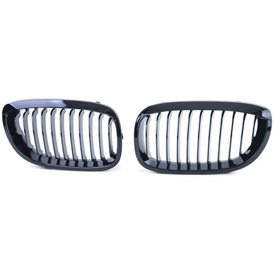 Glanzend zwarte grillen passend voor BMW 3 serie E46 coupe en cabrio facelift model 2003 - 2006