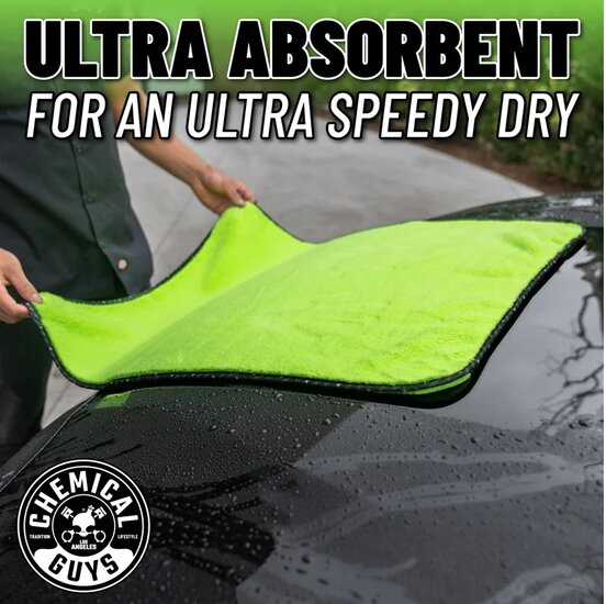 Chemical Guys Speed Mammoth Ultimate Super Plush Drying Towel - Neon Green 25x30&#039;&#039;