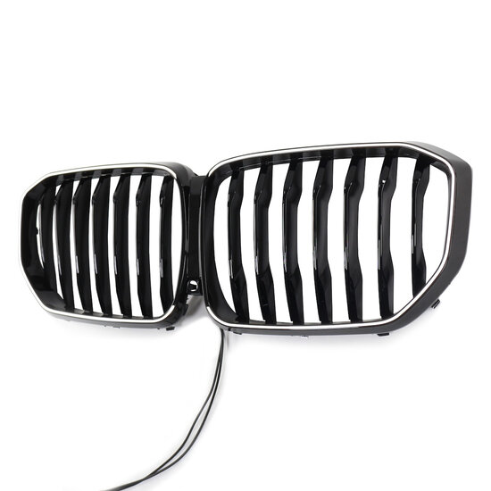 Glanzend zwarte grillen met verlichting passend voor BMW X5 G05 model 2019 - 2022 