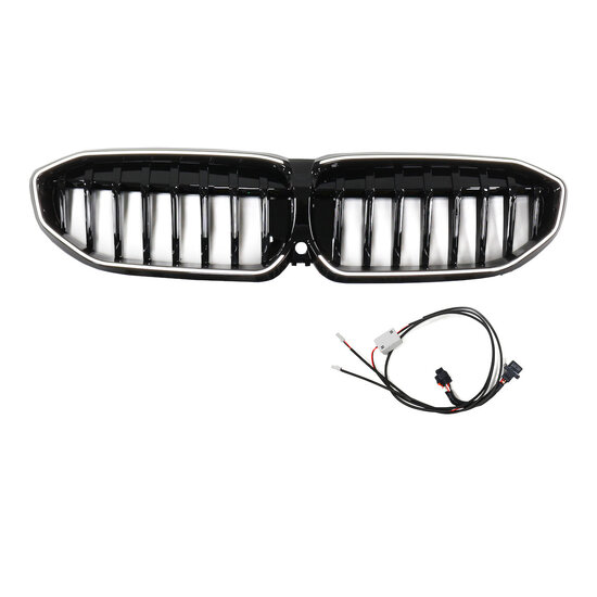 Grillen glanzend zwart met LED verlichting passend voor BMW 3 serie G20 en G21 model 2019 - 2022