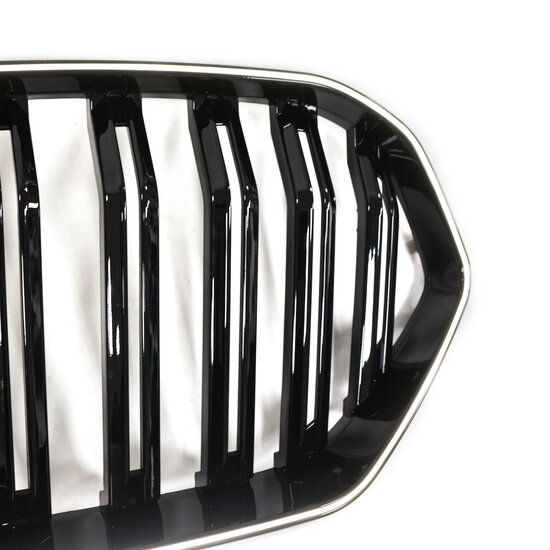 Grillen glanzend zwart dubbelspijls met LED verlichting passend voor BMW X6 G06 model 2019 - 2023