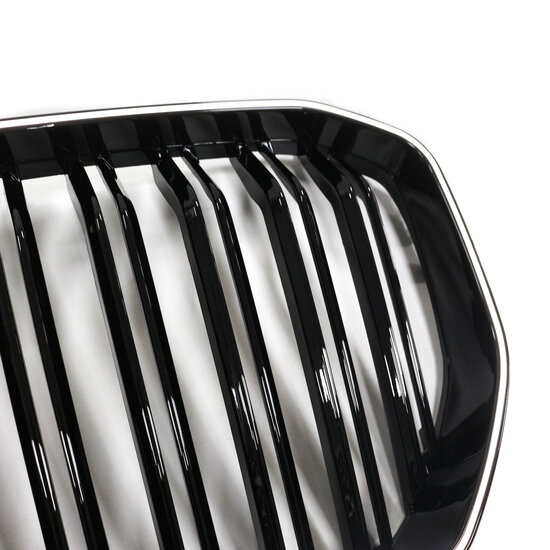 Glanzend zwarte grillen dubbelspijls met LED verlichting passend voor BMW X5 G05 model 2019 - 2022