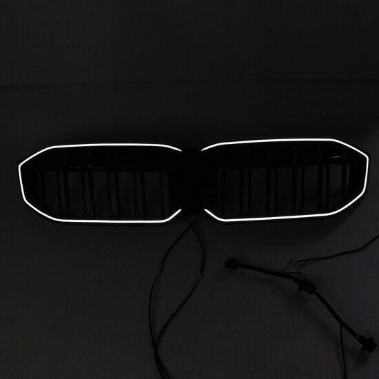 Grillen glanzend zwart dubbelspijls met LED verlichting passend voor BMW 3 serie G20LCI en G21LCI model 2022 - heden