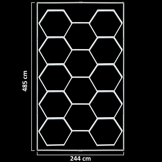 LED Hexagon showroom verlichting  2,44 x 4,85 m