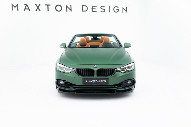 Front splitter glanzend zwart passend voor BMW 4 serie F32, F33 en F36 met standaard voorbumper