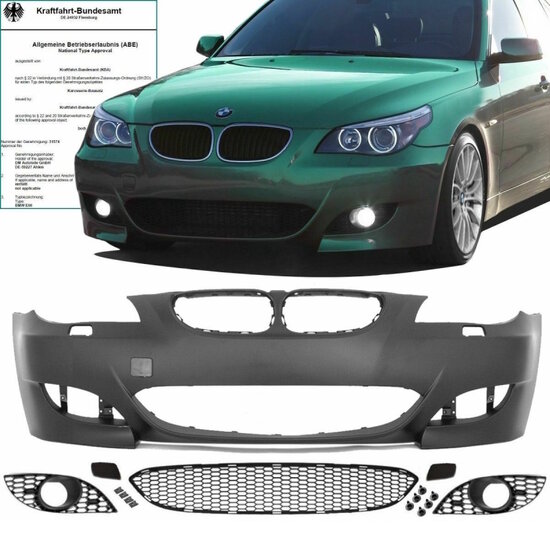 Sport look voorbumper passend voor BMW 5 serie E60 en E61 model 2003 - 2010 zonder parkeersensoren