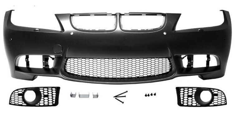 EVO look voorbumper passend voor BMW 3 serie E90 en E91 model 2005 - 2008 met koplampsproeiers