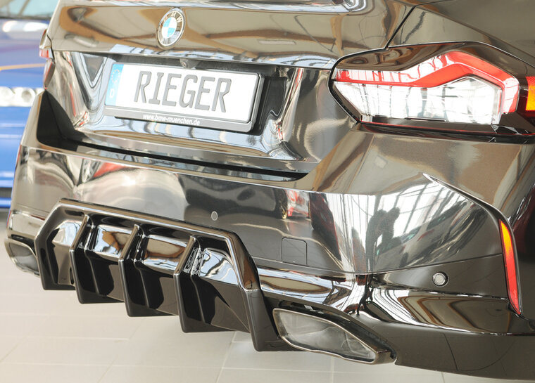 Rieger diffuser glanzend zwart passend voor BMW 2 serie G42 met M pakket achterbumper