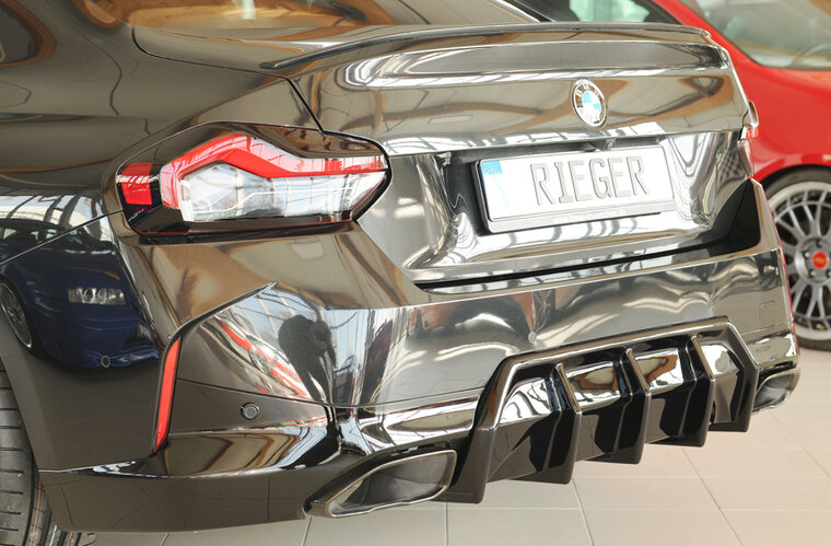 Rieger diffuser glanzend zwart passend voor BMW 2 serie G42 met M pakket achterbumper