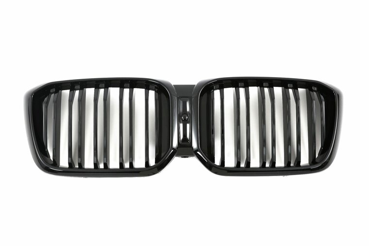 Glanzend zwarte grill dubbelspijls passend voor BMW X3 G01 LCI en X4 G02 LCI