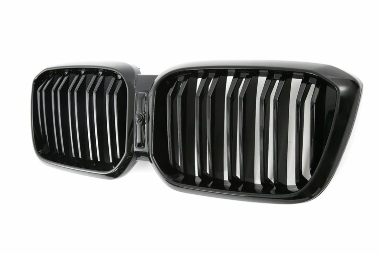 Glanzend zwarte grill dubbelspijls passend voor BMW X3 G01 LCI en X4 G02 LCI