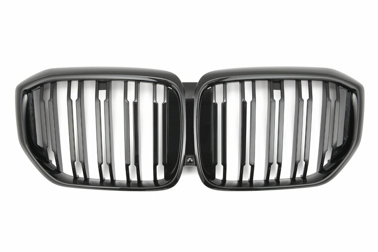 Glanzend zwarte dubbelspijls grill passend voor BMW X5 G05 LCI model vanaf 2023