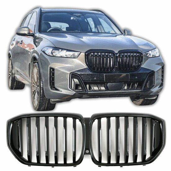 Glanzend zwarte grill passend voor BMW X5 G05 LCI model vanaf 2023