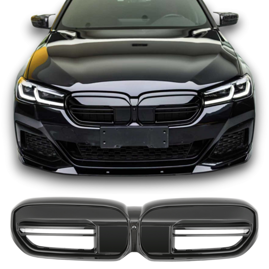 Glanzend zwarte grill G60-look passend voor BMW 5 serie G30 LCI en G31 LCI model 2020 - 2023 