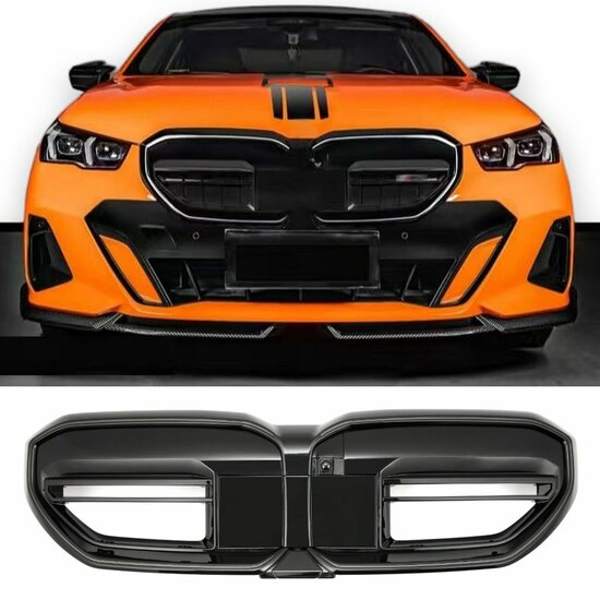Glanzend zwarte grillen EVO passend voor BMW 5 serie G60 en G61 