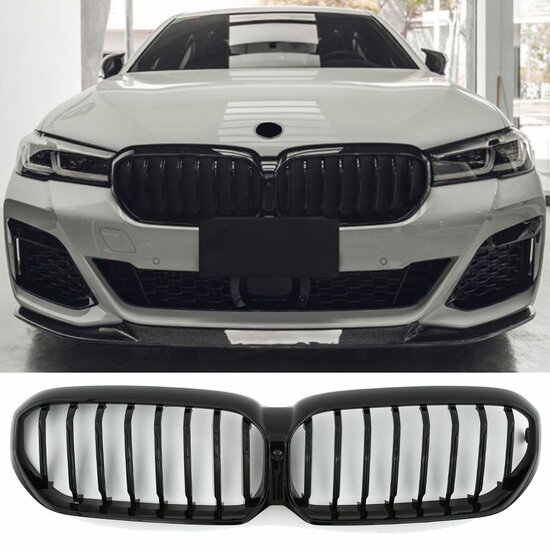 Grill hoogglans zwart passend voor BMW 5 serie G30 LCI en G31 LCI model 2020 - 2023
