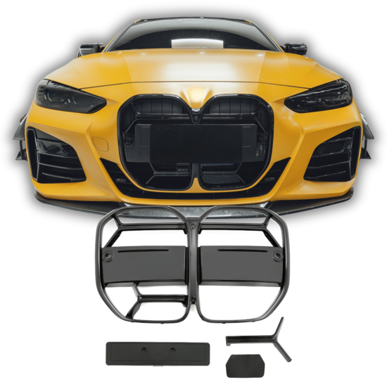 Glanzend zwarte CS look grill passend voor BMW 4 serie G22 en G23 