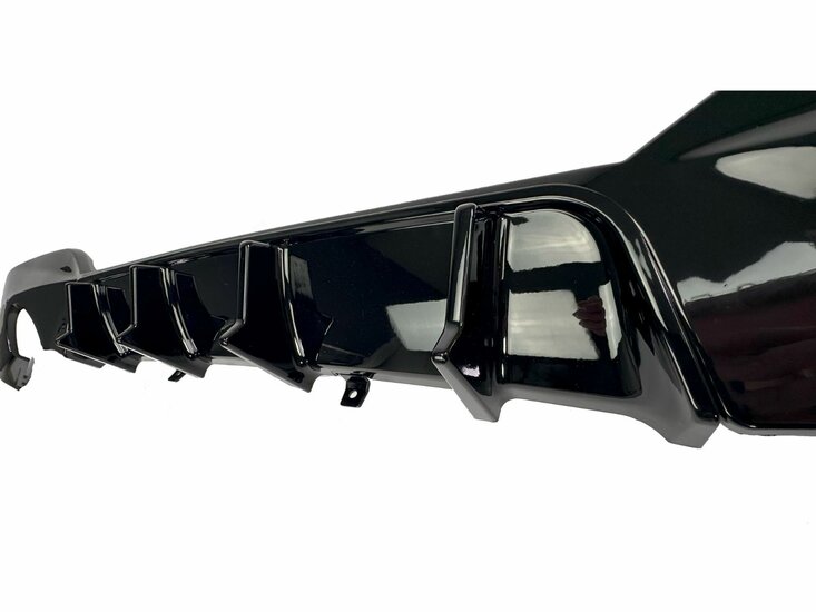 Glanzend zwarte diffuser passend voor BMW 3 serie G20 en G21 met M pakket achterbumper model 2019 - 2022 