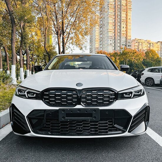 Glanzend zwarte frontflaps passend voor BMW 3 serie G20 LCI en G21 LCI met M pakket voorbumper