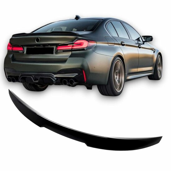 EVO look kofferspoiler glanzend zwart passend voor BMW 5 serie G30 sedan